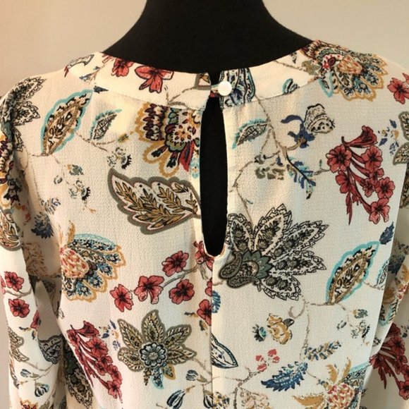 Womens Faith & Joy Open Long sleeve Floral Blouse size M - Picture 9 of 14